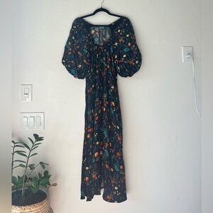 a new day Black Floral Puff Sleeve Dress